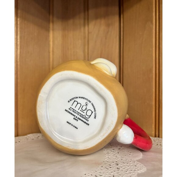 Large Reindeer Retro Christmas Mug Boston Warehouse Antlers & Santa Hat 16oz - Picture 5 of 7